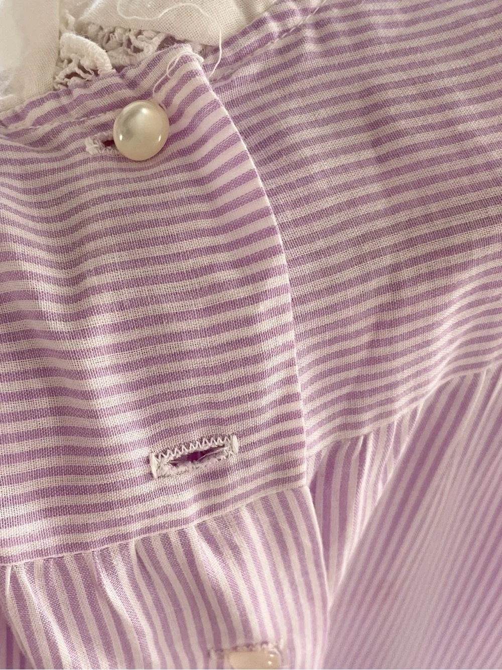 Vintage Rare Editions Lavender Striped Big Collar Dress | Size 8
